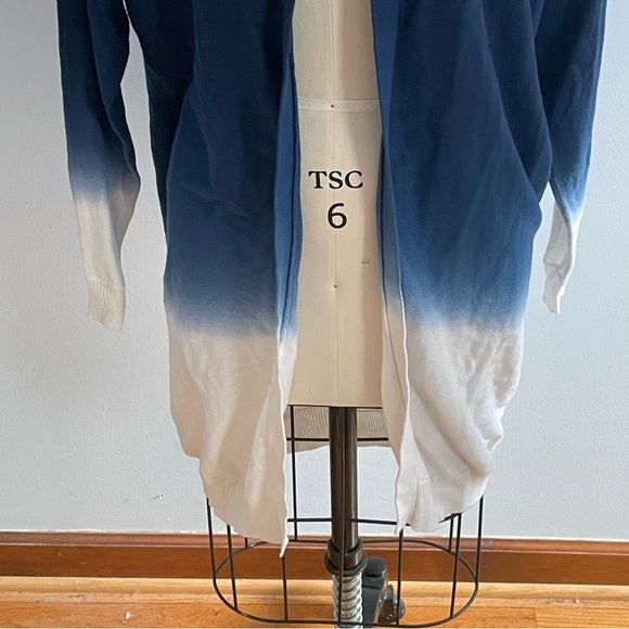 Three Dots x Nordstrom Blue Ombré Long Open Cardigan- Size Extra Small- NWT - Picture 3 of 7